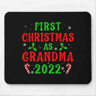 First Christmas As Grandma Xmas Grandmother New Gr Mouse Pad