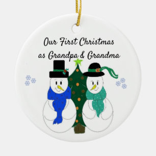 First Christmas as Grandpa and Grandma Ceramic Tree Decoration