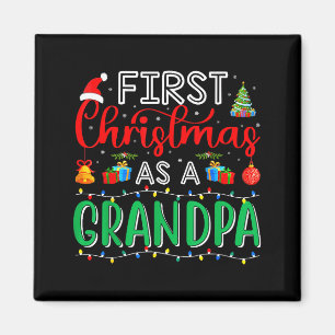 First Christmas As Grandpa Family Matching New Gra Magnet