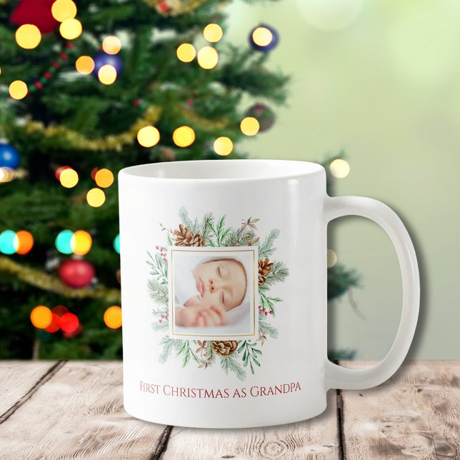 First Christmas as Grandpa Merry Christmas Mug (First Christmas as Grandpa Merry Christmas Mug)
