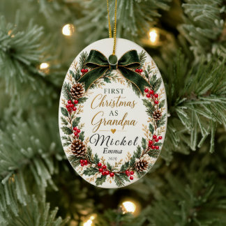 First Christmas as Grandpa Ornament | Personalised