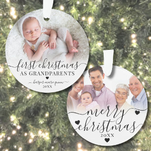 First Christmas As Grandparents 2 Photo Ornament
