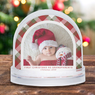 First Christmas As Grandparents Arch Baby Photo Snowglobe