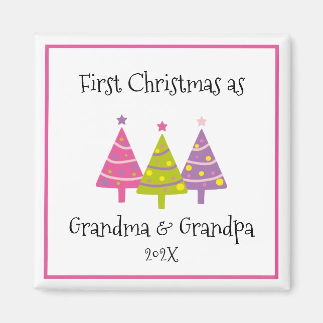 First Christmas as Grandparents Magnet (Front)