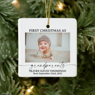 First Christmas as Grandparents Photo Ornament