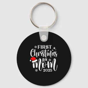 First Christmas As Mom 2025 Snowflake Xmas Family Key Ring