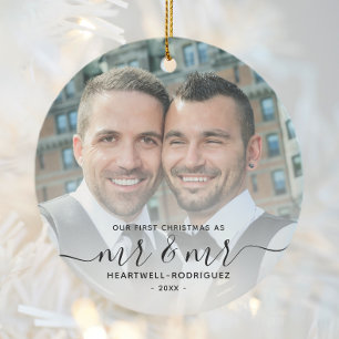 First Christmas as Mr and Mr LGBTQ Keepsake Ceramic Tree Decoration