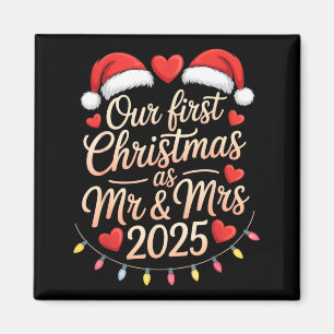 First Christmas as Mr and Mrs 2025 Married Couples Magnet