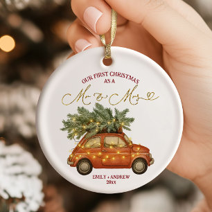 First Christmas as Mr and Mrs Ceramic Tree Decoration