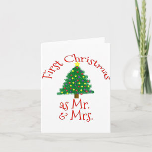 First Christmas As Mr And Mrs - Matching Newlyweds Card