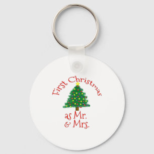 First Christmas As Mr And Mrs - Matching Newlyweds Key Ring