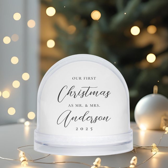 First Christmas as Mr. and Mrs. Newlywed Holiday Snowglobe (Creator Uploaded)