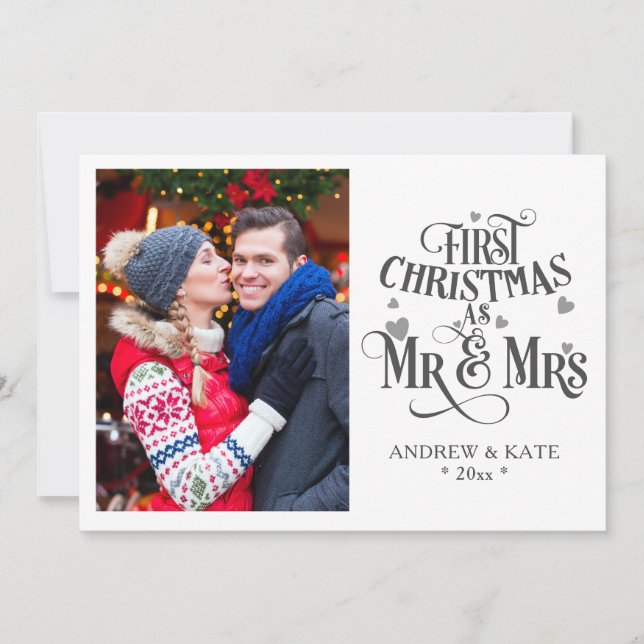 First Christmas As Mr And Mrs Personalised Photo (Front)
