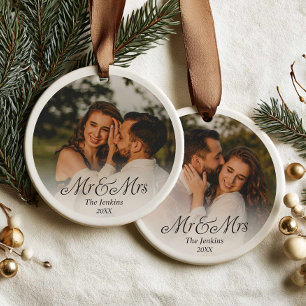 First Christmas as Mr and Mrs Photo Ornament