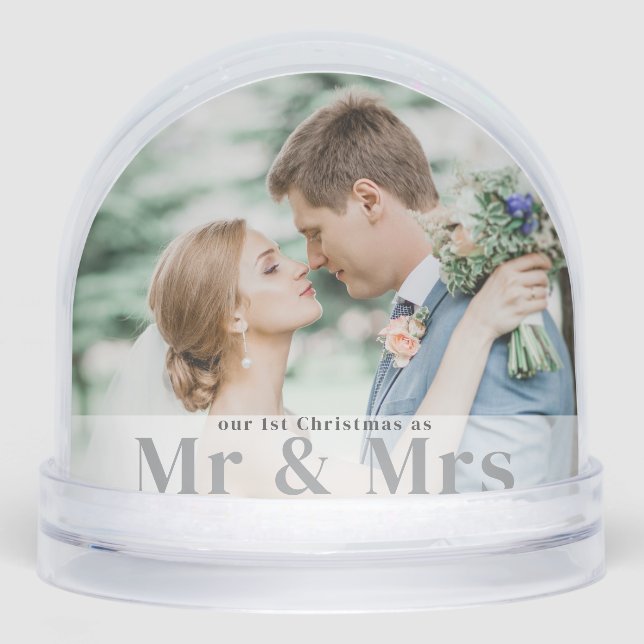 First Christmas as Mr and Mrs Photo Snowglobe (Front)