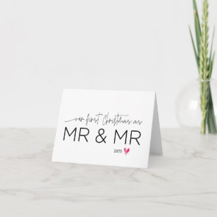 First Christmas as Mr & Mr Husband Gift Xmas Card