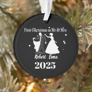 First Christmas As Mr & Mrs 2025 Personalised Ornament