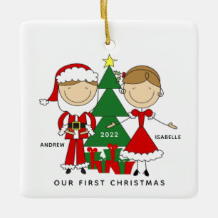 First Christmas as Mr & Mrs Ceramic Ball Christmas Ornament