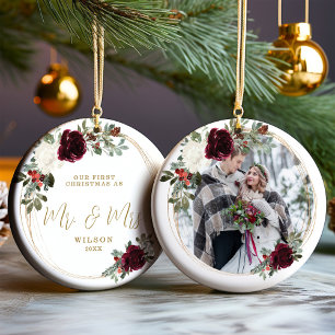 First Christmas as Mr & Mrs Ceramic Tree Decoration