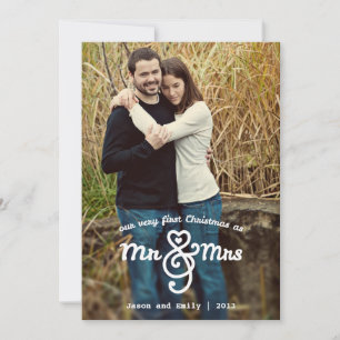First Christmas as Mr & Mrs Holiday Photo Card