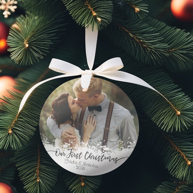 First Christmas as Mr. & Mrs. Photo Ornament (Creator Uploaded)