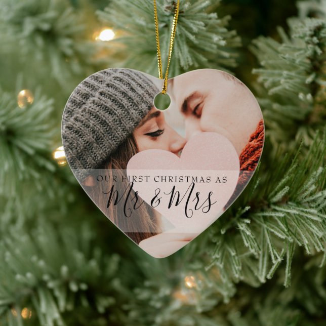 First Christmas As Mr & Mrs Photos Ceramic Tree Decoration (Tree)