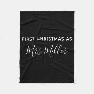 First Christmas As Mrs D Name  Fleece Blanket