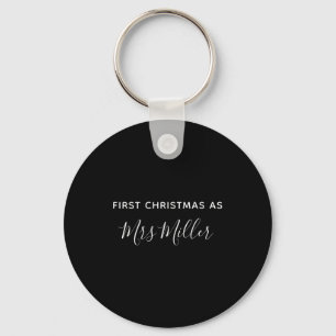 First Christmas As Mrs D Name Key Ring