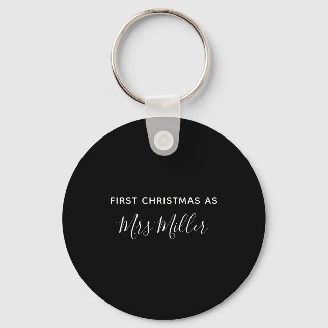 First Christmas As Mrs D Name  Key Ring (Front)