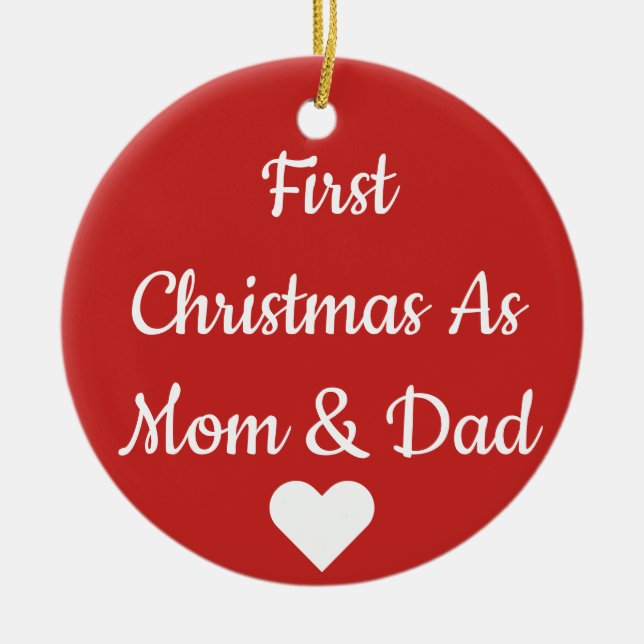 First Christmas as Mum and Dad Ornament (Front)