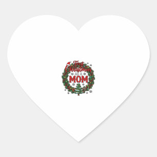 First Christmas As Mum Pine Wreath Tree Heart Sticker