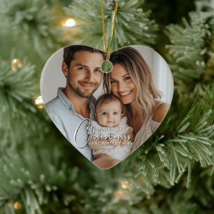 First Christmas As Mummy And Daddy Custom Photo Ceramic Tree Decoration