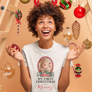 First Christmas as Mummy Red Truck T-Shirt
