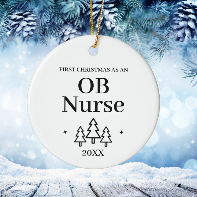 First Christmas as OB Nurse – New Job Ceramic Tree Decoration (First Christmas as OB Nurse – New Job Ceramic Ornament
)
