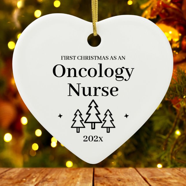 First Christmas As Oncology Nurse Heart Ceramic Tree Decoration (First Christmas As Oncology Nurse Heart Ceramic Ornament
)