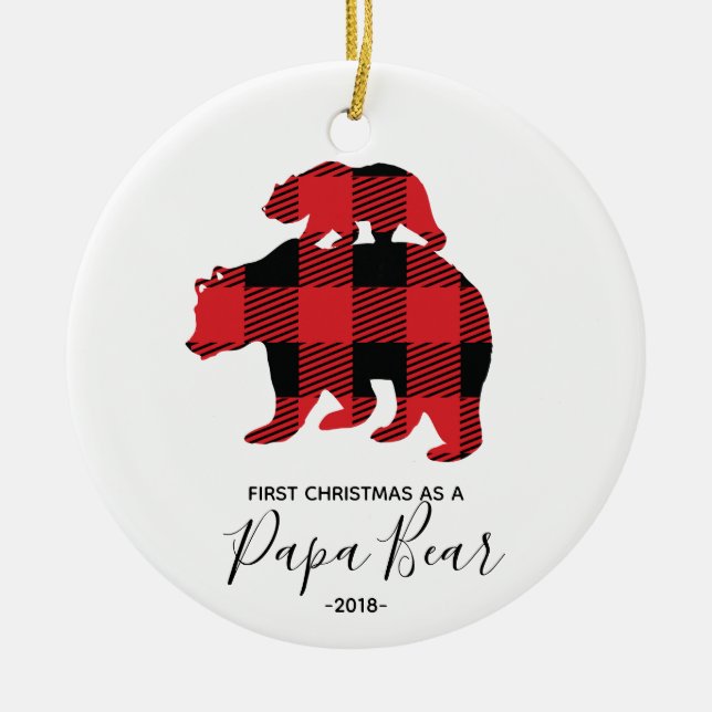 First Christmas as Papa Bear ornament (Front)