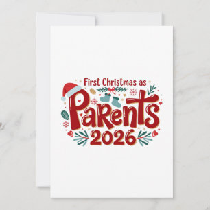 First Christmas as Parents Family Holiday Xmas Thank You Card