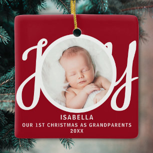 First Christmas As Parents Photo Red Keepsake Ceramic Ornament