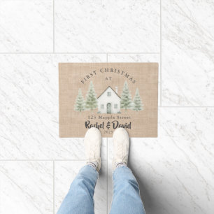First Christmas at New Home Doormat  Names