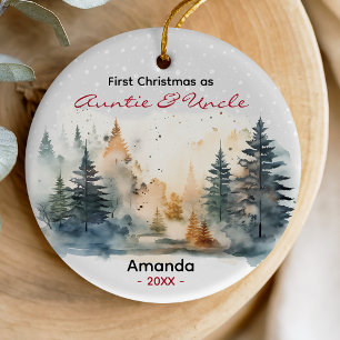 First Christmas auntie and uncle cute Ceramic Tree Decoration