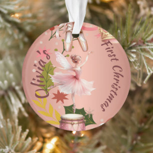 First Christmas Baby  ballet rose Acrylic Ornament
