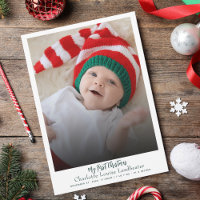 First Christmas Baby Birth Photo Modern
