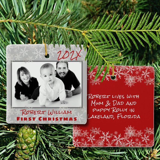 First Christmas Baby Boy Double Sided Ornament (Creator Uploaded)