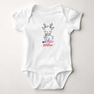 First Christmas Baby, Cute Baby Reindeer BabySuits Bodysuit