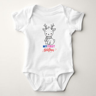 First Christmas Baby, Cute Baby Reindeer BabySuits Bodysuit
