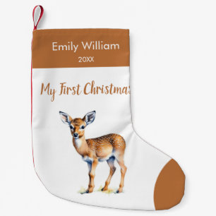 First Christmas baby deer Small Christmas Stocking