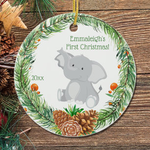 First Christmas « Baby Elephant Ceramic Tree Decoration