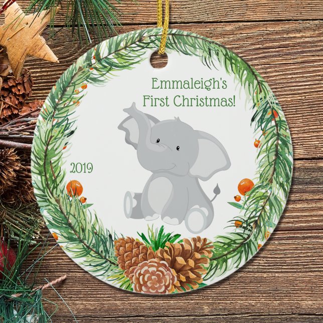 First Christmas « Baby Elephant Ceramic Tree Decoration (Creator Uploaded)