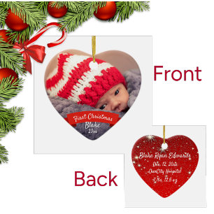 First Christmas Baby Gender Neutral Keepsake Photo Ceramic Tree Decoration