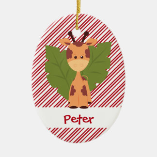 First Christmas Baby Giraffe Custom Ceramic Tree Decoration